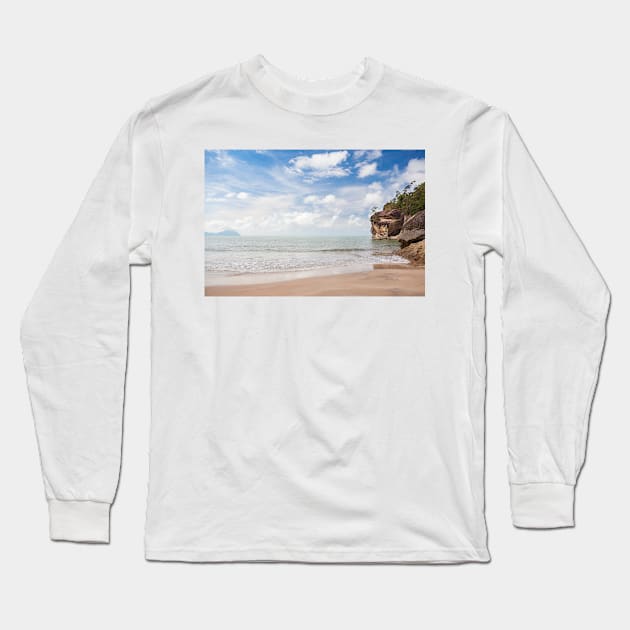 Beach at Bako national park Long Sleeve T-Shirt by Juhku